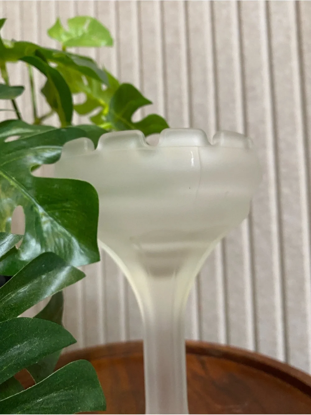 Frosted Glass Satin Pedestal Fairy Lamp Base Only Cottagecore